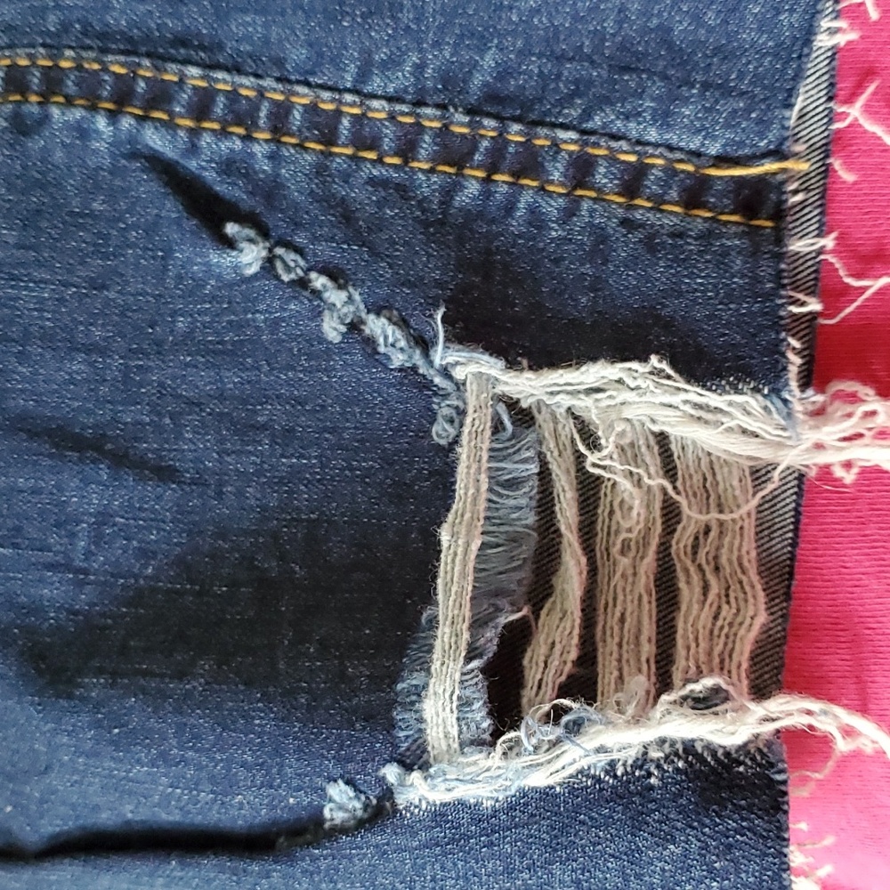 Monkey Ride Distressed Jeans/Dk Blue - Picture 5 of 6